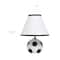Simple Designs™ 11.5" Soccer Ball Base Table Lamp with White Shade Black Trim